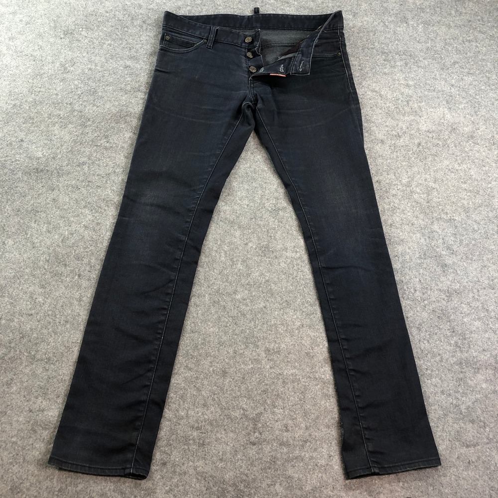 Dsquared2 Mens Jeans US 34/IT 48 Blue Dark Wash Stretch Slim Fit Made in Italy